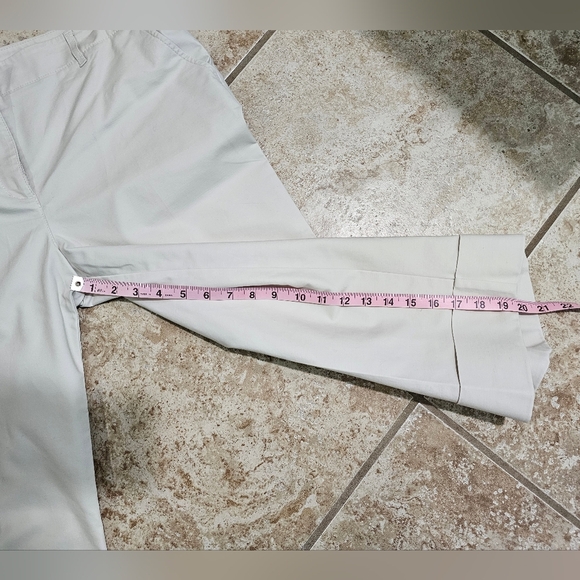 Ann Taylor Women 14 White Stretch Capri Pants Classic Cropped Trousers Summer - Picture 8 of 8